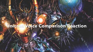 Unicron Voice Comparison Reaction