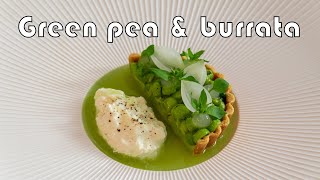 Green pea & burrata dish