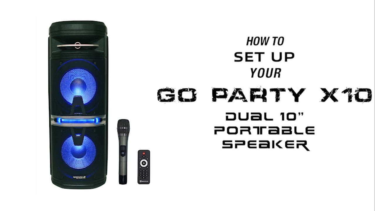 How To Set Up Your Rockville Go Party X10 Dual 10" Battery Powered Bluetooth Speaker+UHF Microphone