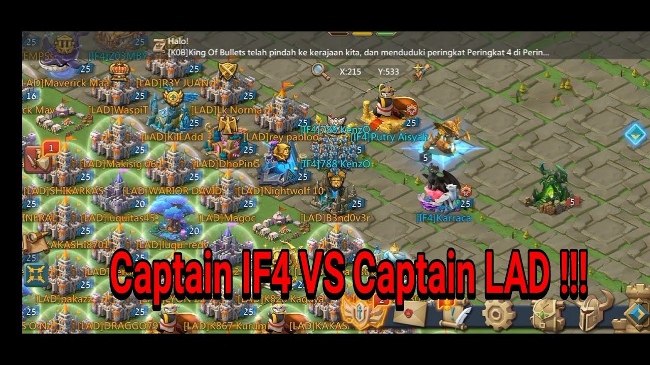 Attack guild kingdom !!! IF4 VS LAD | LORDS MOBILE - YouTube