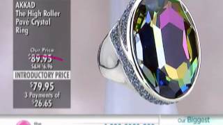 Akkad Collection The High Roller Gold Tone Pave Crystal Ring At The Shopping Channel 580424