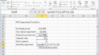 Excel payment function