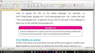 Chapter#5 Designing Website (Programming Practice) Activity 5.5 Class 9 Computer Science