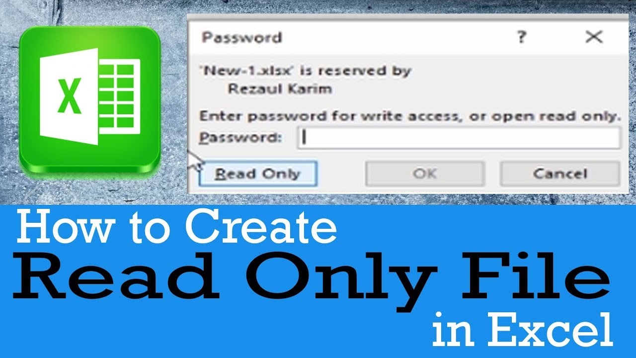 how to make excel file password protected and read only