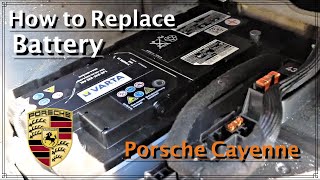 How to replace battery on Porsche Cayenne | Как поменять аккумулятор на Порше Каен / DIY