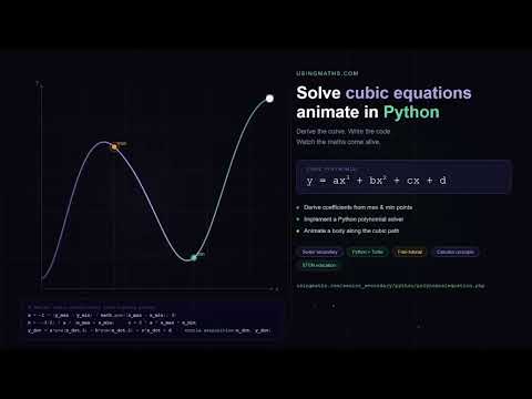 📐 Solving Cubic Equations & Animating Along Polynomial Curves in Python | Senior Secondary Maths