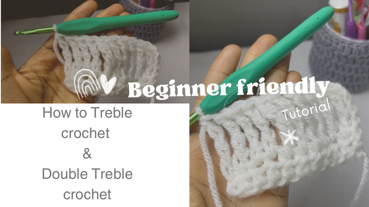 Treble Crochet and Double Treble Crochet Stitch Tutorial PART 2 - YouTube
