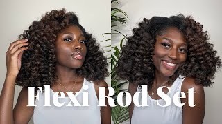 Trying a Flexirod Set on my Blown Out Natural Hair