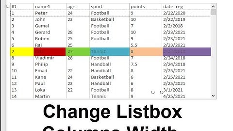 How to change listbox columns width in MS access forms VBA