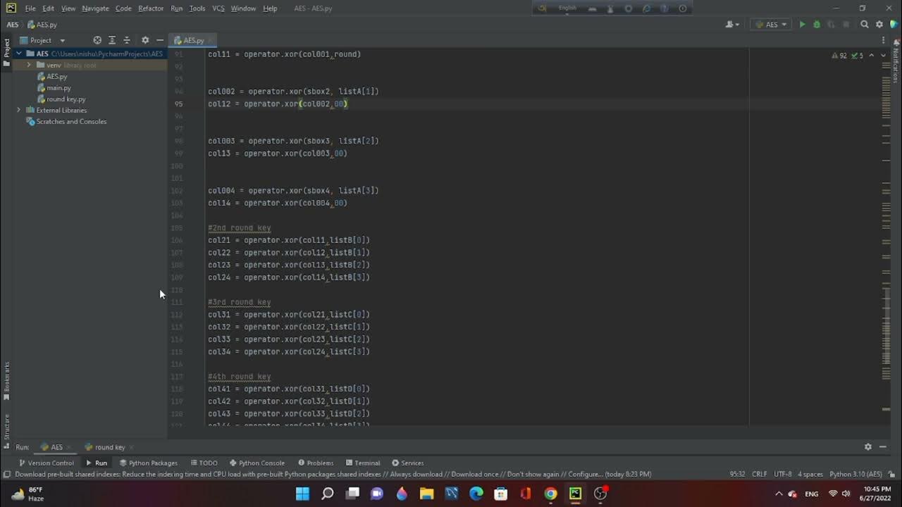 AES Round Key Expansion using Python (19335483) YouTube