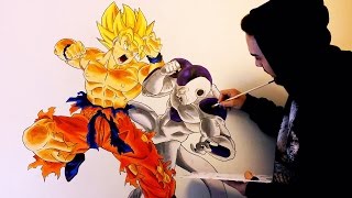 DIBUJANDO A LO GRANDE | Mural Goku VS Freezer | +35 Horas trabajo | Wall Painting | ArteMaster