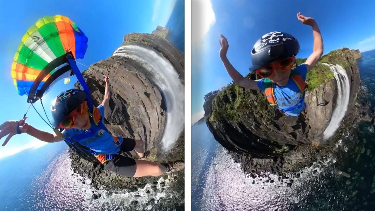Base Jump From Kilt Rock Waterfall