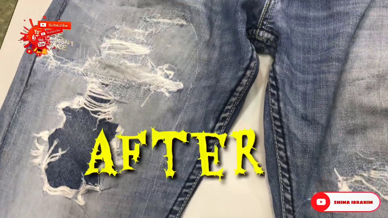 Cara Jahit Seluar Koyak CARA TAMPAL SELUAR | KOYAK | - YouTube