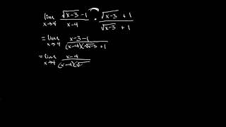 Finding Limits by Multiplying by the Conjugate Base | Calculus Practice