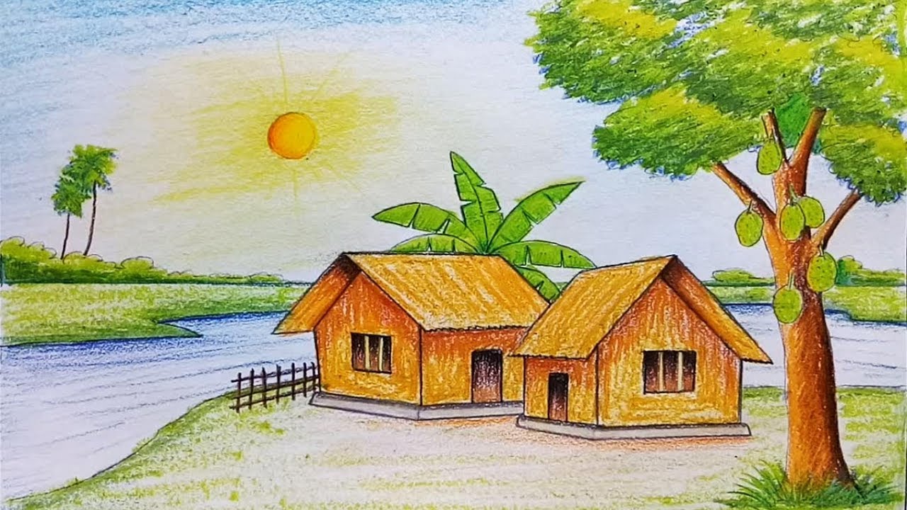 How to draw Landscape Scenery of beautiful nature