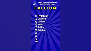 Guess 10 Chemistry Elements By Their Missing Letters