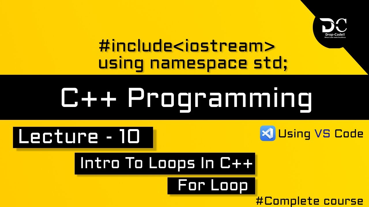 For Loop With Example | Loops in C++ | C++ | Hindi | Vscode - YouTube