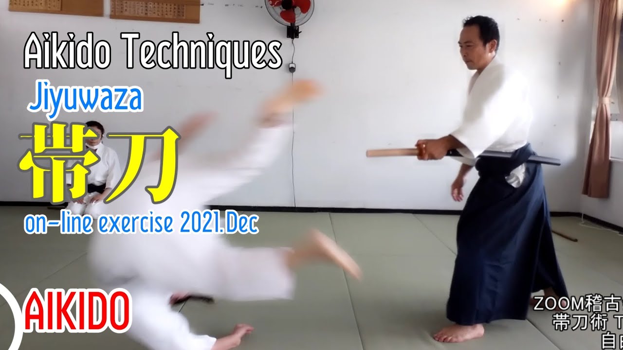 【動画で学ぶ合気道】帯刀術|帯刀からの合気の技、相手を傷つけず制する合気道独特の技。自由技|沖縄で始める合気道 #aikido # ...