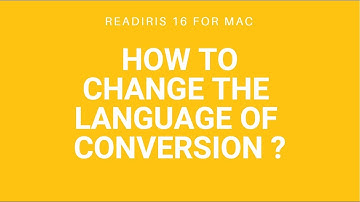 Readiris 16 Mac: How to change the language of conversion?