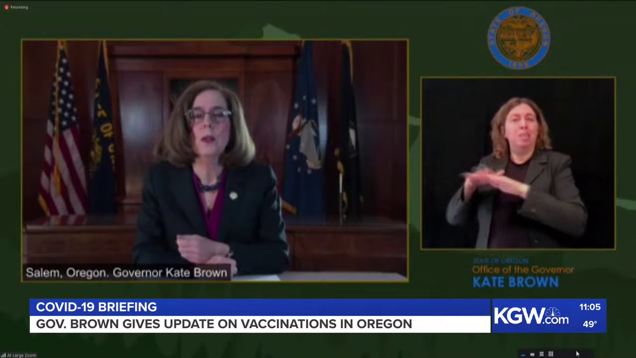 Watch: Oregon Gov. Brown gives an update on COVID-19 vaccinations