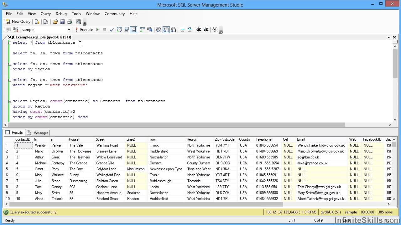 SQL Tutorial  Select Syntax and Examples