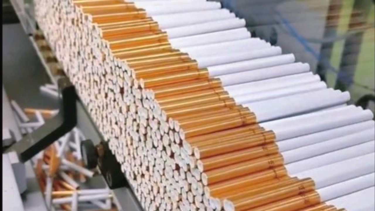 Cigarette manufacturing, cigarette factory production process - YouTube