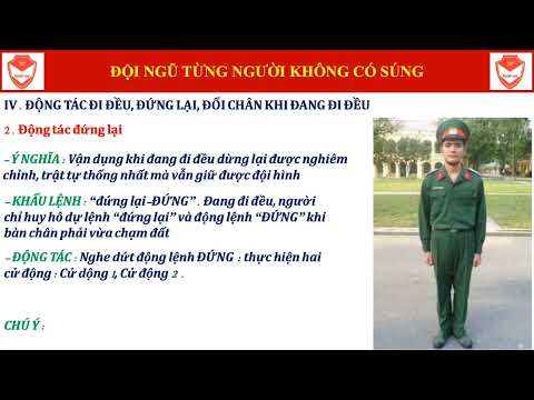 Video ĐỘNG TÁC ĐI ĐỀU, ĐỨNG LẠI, ĐỐI CHÂN TRONG KHI ĐI - youtube