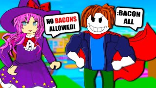 She said NO BACONS ALLOWED so I turned EVERYONE into BACON! Roblox Admin Commands Funny Moments!