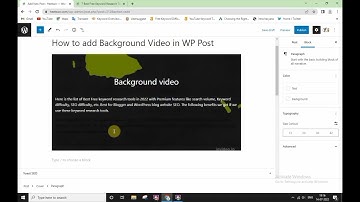Add video background on WordPress blog post without plugin