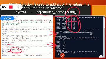 Descriptive statistics with Dataframe