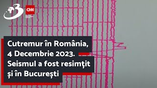 Cutremur în România, 4 Decembrie 2023. Seismul a fost resimțit și în București