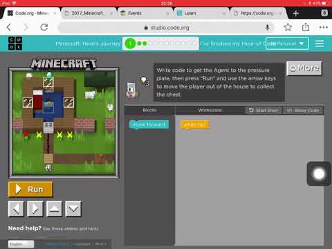 ชั่วโมงแห่งโค้ดด้วย Minecraft ภาคการเดินทางของฮีโร่ ด่าน 1