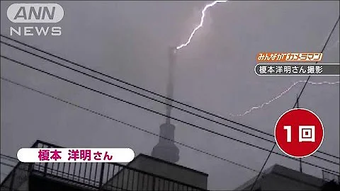 日本夕方雷