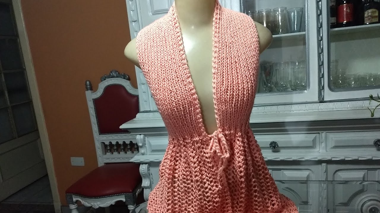 Saída de praia em tricô nível básico por Neuzyvalim ❤️