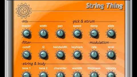 String Thing VST plucked string synthesizer (Simple Media) - Preview of 9 sound patches