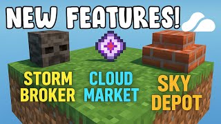 NEW FEATURES in Skyblock! Storm Broker, Cloud Market & Sky Depot Explained | Rainy Day GG Minecraft