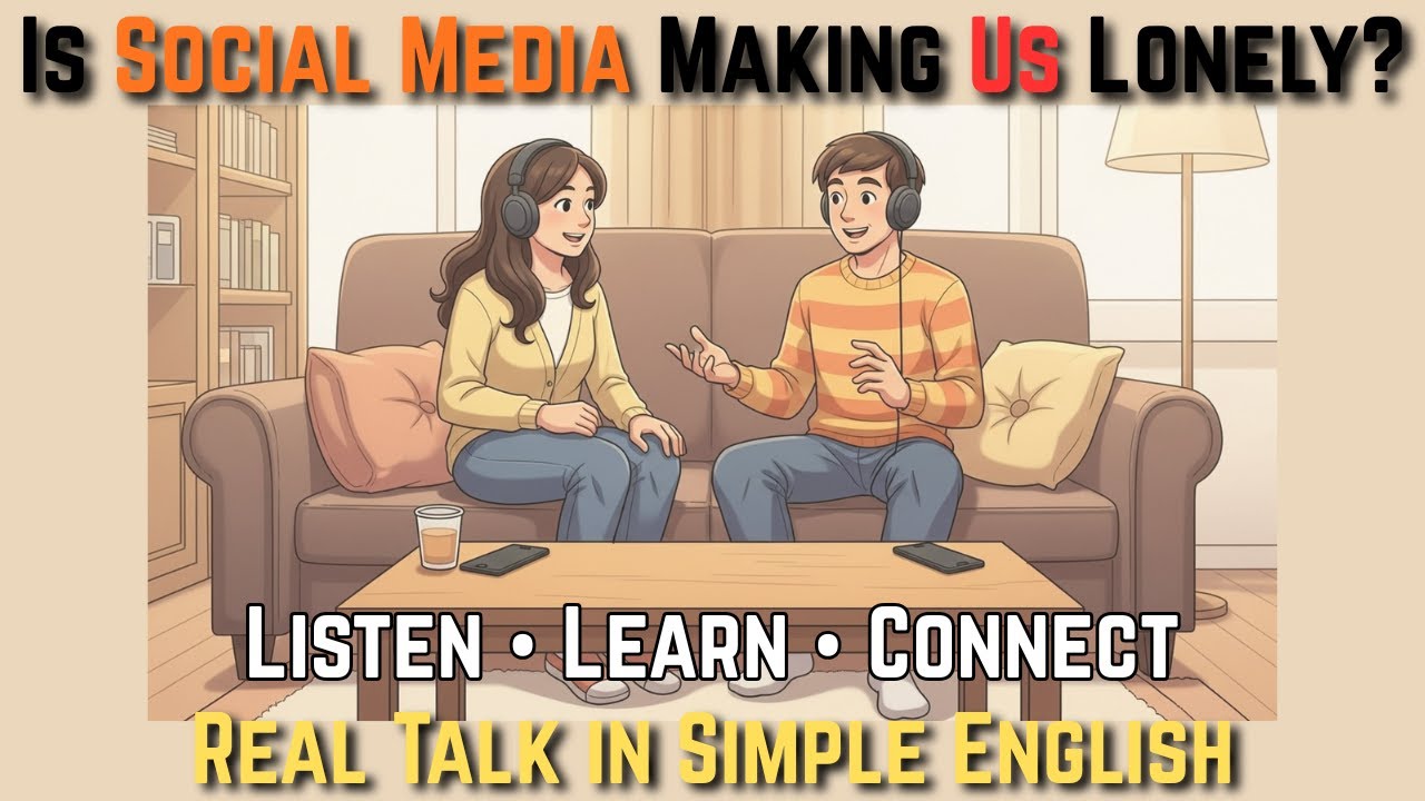 Is Social Media Making Us Lonely? | Are We More Lonely Today? | Easy English Podcast | ESL Learners
