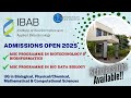 IBAB MSc Admissions 2025 | Biotechnology, Bioinformatics &amp; Big Data Biology | Scholarships Available