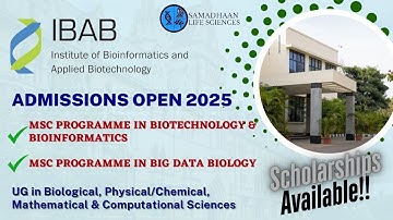 IBAB MSc Admissions 2025 | Biotechnology, Bioinformatics & Big Data Biology | Scholarships Available