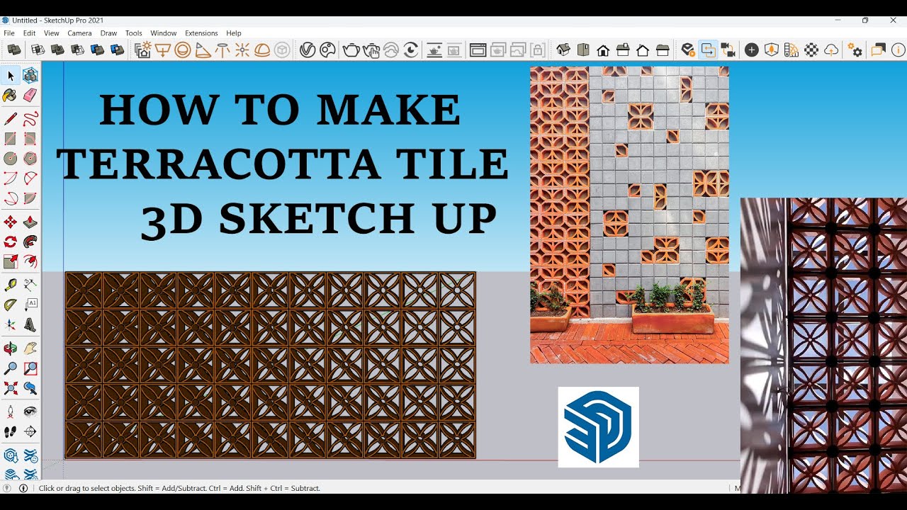 How to Make Terracotta Tiles in 3D | Sketch Up Tutorial - YouTube