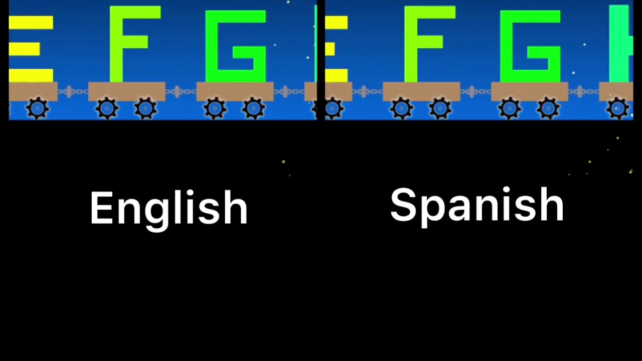 Geometry Dash ABC Train English and Spanish with Music