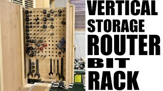Showing how I made the router bit rack that fits into the vertical storage cabinet on my new miter saw station. I