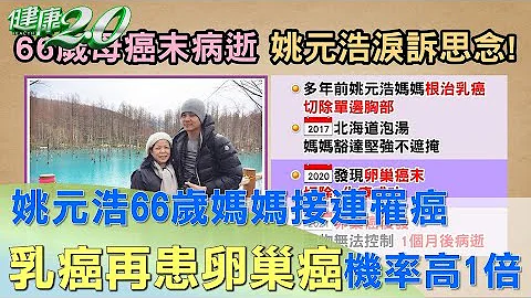 姚元浩66岁妈妈接连罹癌 乳癌再患卵巢癌机率高1倍 健康2.0 - 天天要闻