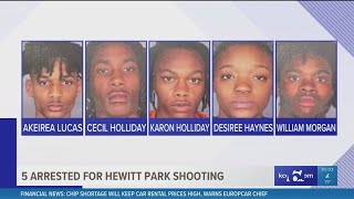 Five arrested in connection to Hewitt Park shooting that left one man injured