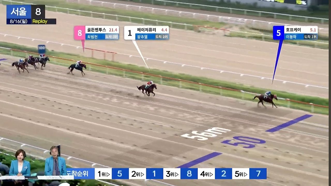 [더비온 동시 Live] 8월 16일 (일) 부산 6R, 서울 8R 해설중계 라이브!
