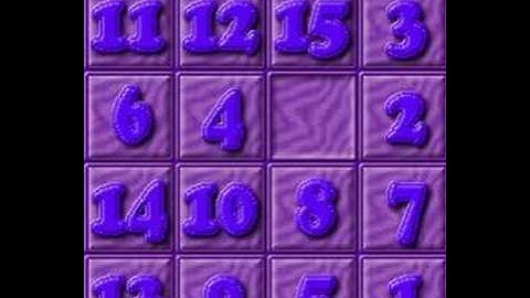 15 Puzzle - 1 to 15 Vertical (From Bottom to Top)