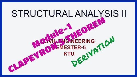 Structural Analysis II Derivation of CLAPEYRON