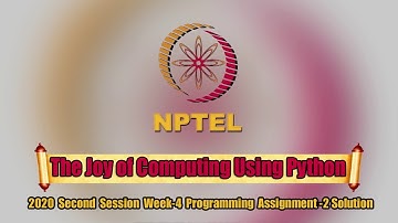 NPTEL The Joy of Computing Using Python Week-4 Programming Assignment-2 Solution | Swayam