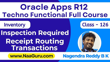 Class - 126 ||Create INSPECTION REQUIRED Receipt Routing Transactions||Oracle Apps R12|| NaaGuru.com