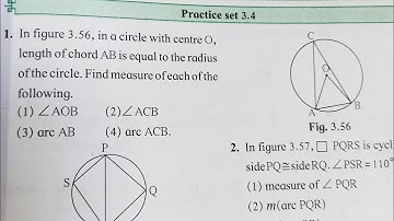 Practice Set 3.4 Circle Class 10th Geometry Maths 2 SSC Maharashtra board